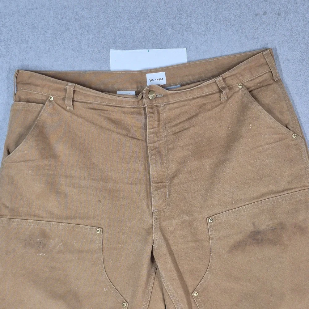 VINTAGE Carhartt Men Pants 40X30 Brown Double Knee Dungaree Made In USA READ